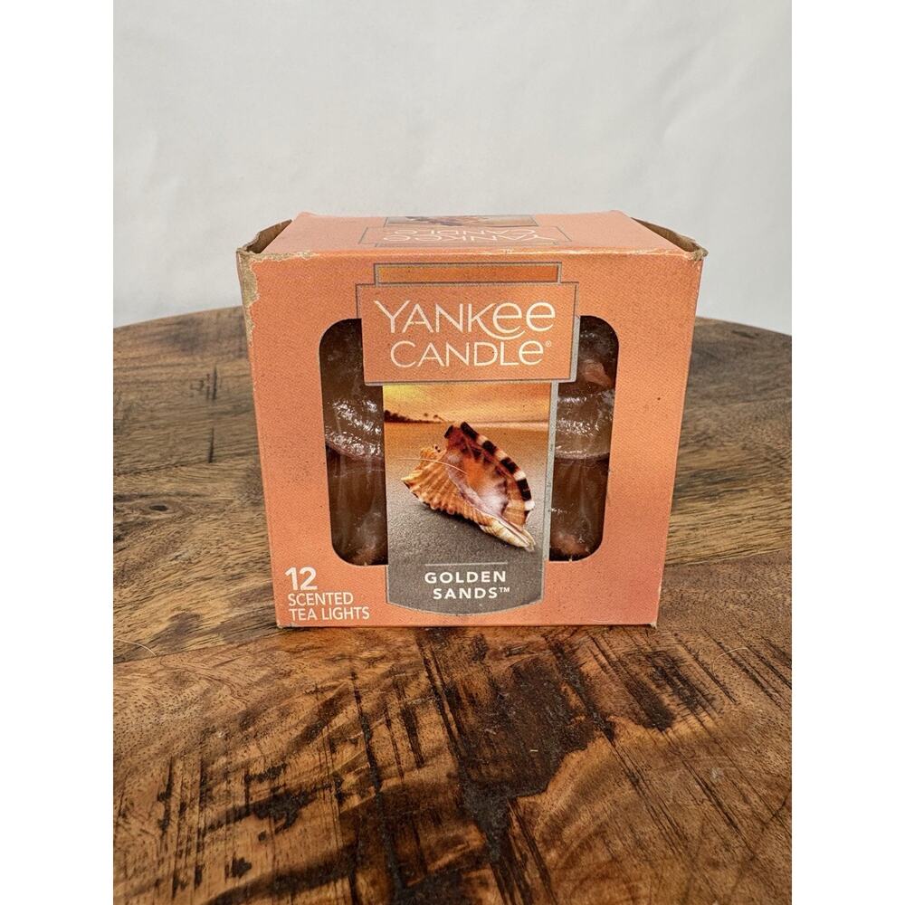 Yankee Candle GOLDEN SANDS Scent Tea Lights BOX of 12 Retired